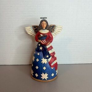 Jim Shore Patriotic Angel Figurine - Red, Blue, White